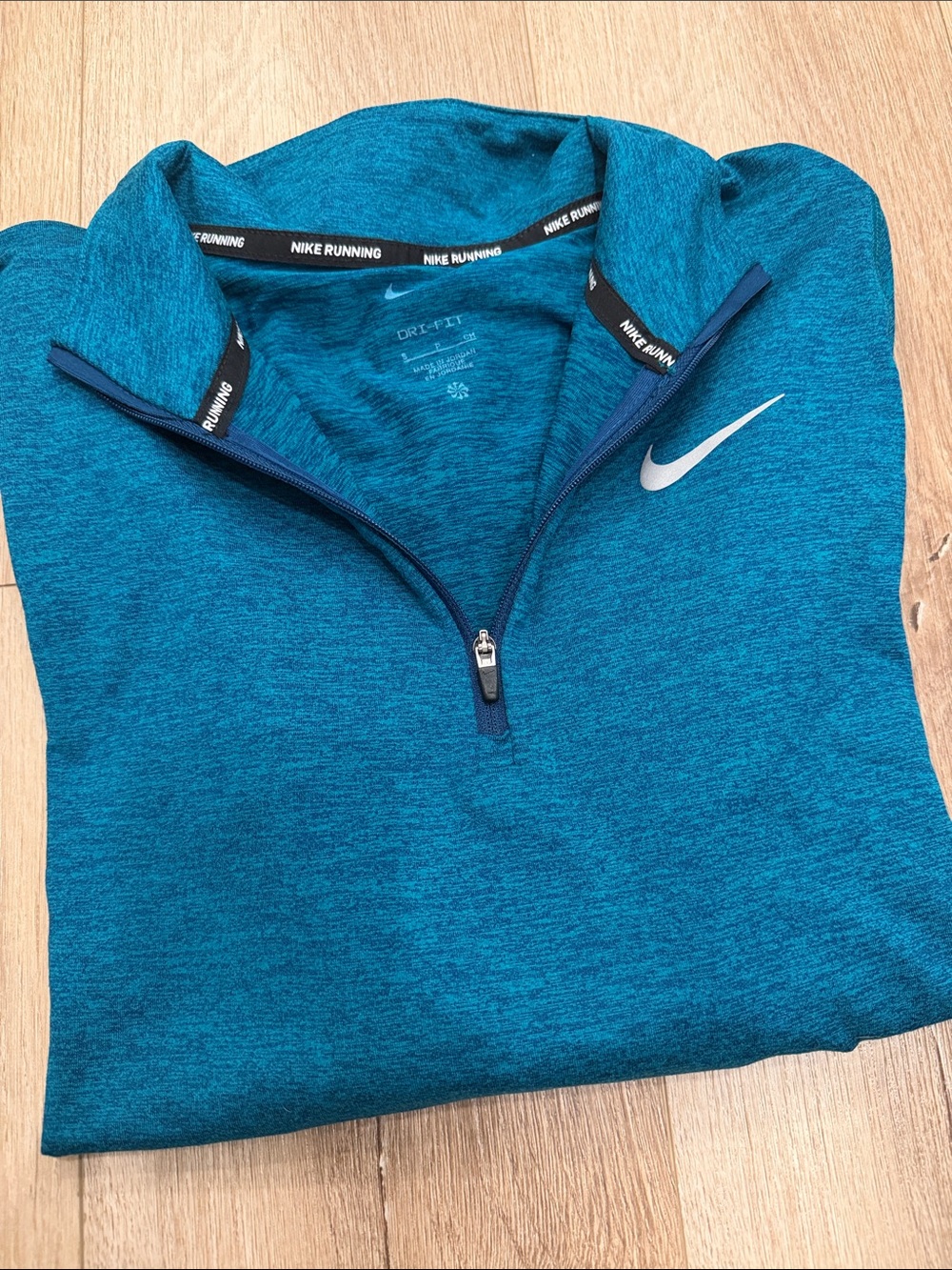 Nike Teal Heather Quarter-Zip Running Top